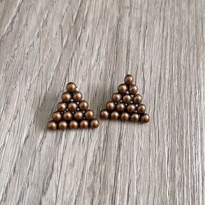 Vintage mid-century modern copper triangle ball earrings